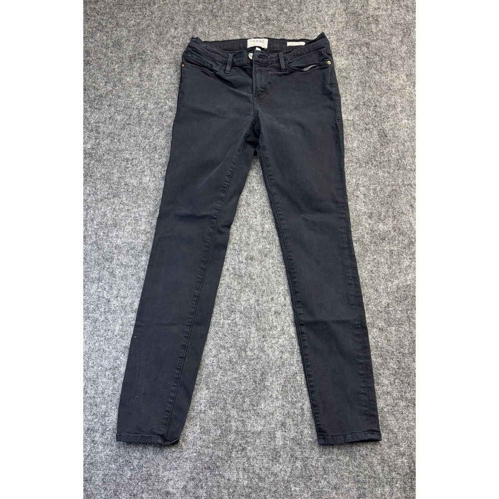 FRAME Denim Le Skinny de Jeanne Black Skinny Jeans Size 28 Excellent Condition